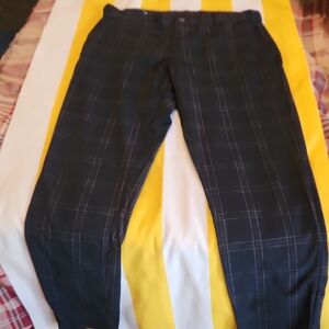 Zara Women's Black Plaid Straight Leg Pants